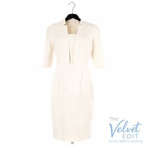 LK Bennett Elegant White/Cream Long Sleeve Dress